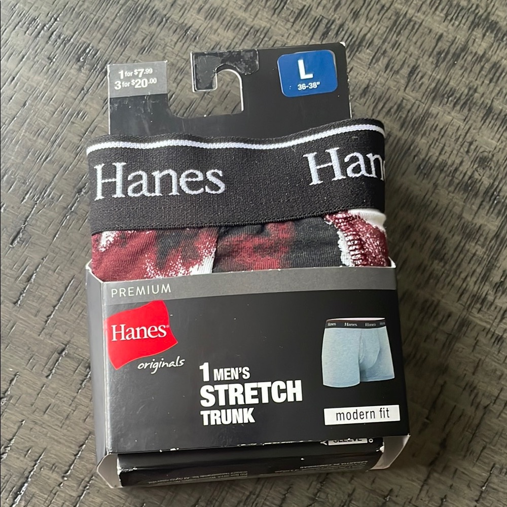 🆕Hanes Boxer Briefs Black and Red Comfortable Fit